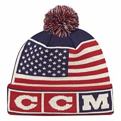 CCM Flag Pom Knit USA Senior Lue